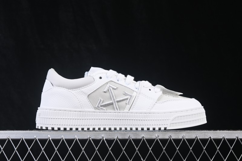Off-White 3.0 Court Round-Toe Lace-Up Low-Top Casual Skate Shoes White Orange - AJD4