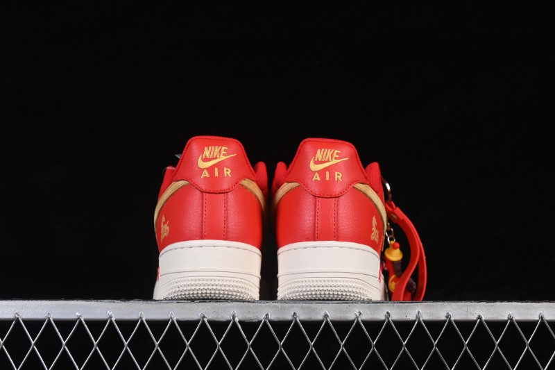 Nike Air Force 1 '07 Low Lunar New Year Limited Edition Casual Sneakers with Suede Gold Swoosh - XD0028-012