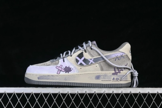 Nike Air Force 1 '07 Low Hand-Painted Band-Aid Sneakers with Retro Distressed Leather - YD2425-066