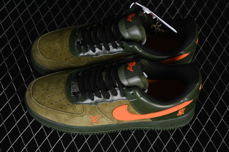 Nike Air Force 1 '07 Low Year of the Horse Edition Military Green with Orange Star Casual Skateboarding Shoes - XY9025-010