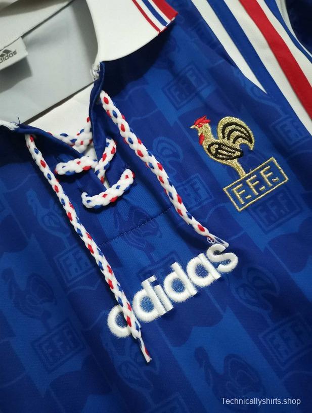 Retro 1996 France Home Jersey With EURO 1996 Patch