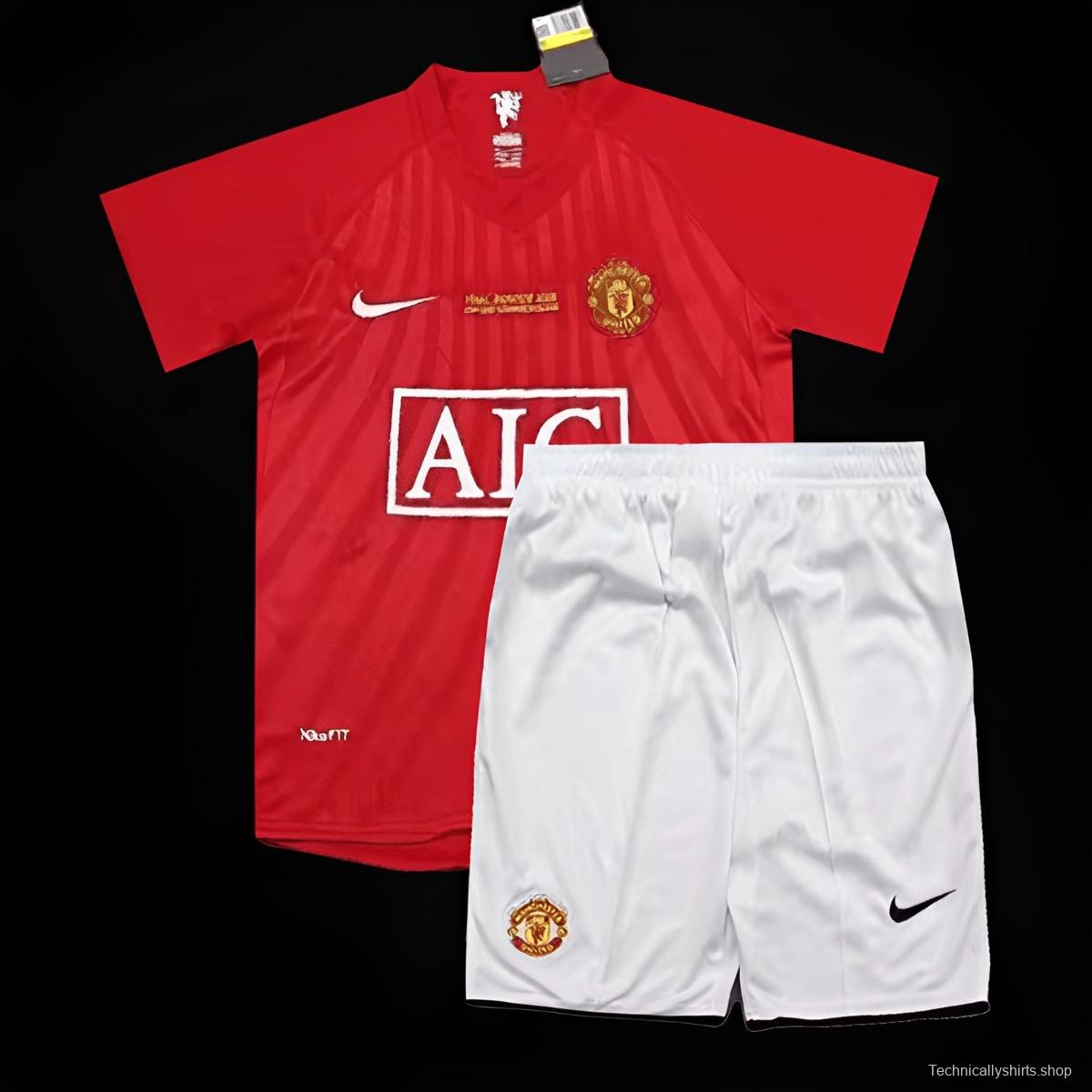 Retro Kids 07/08 Manchester United Home Jersey