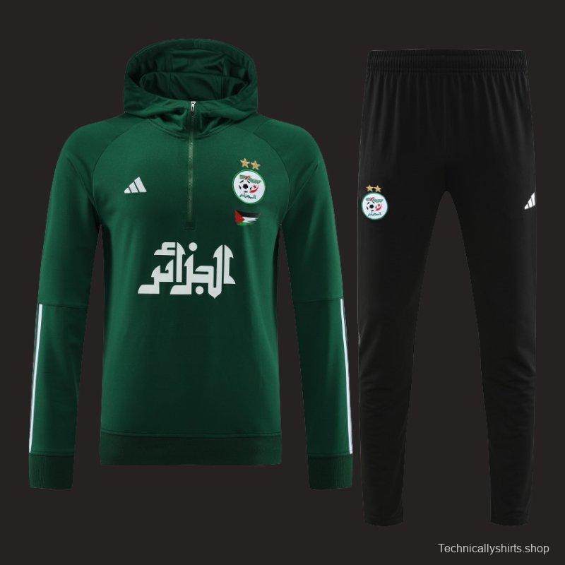 2024 Algeria Green Hoodie  Full Zipper Hoodie Jacket+Pants