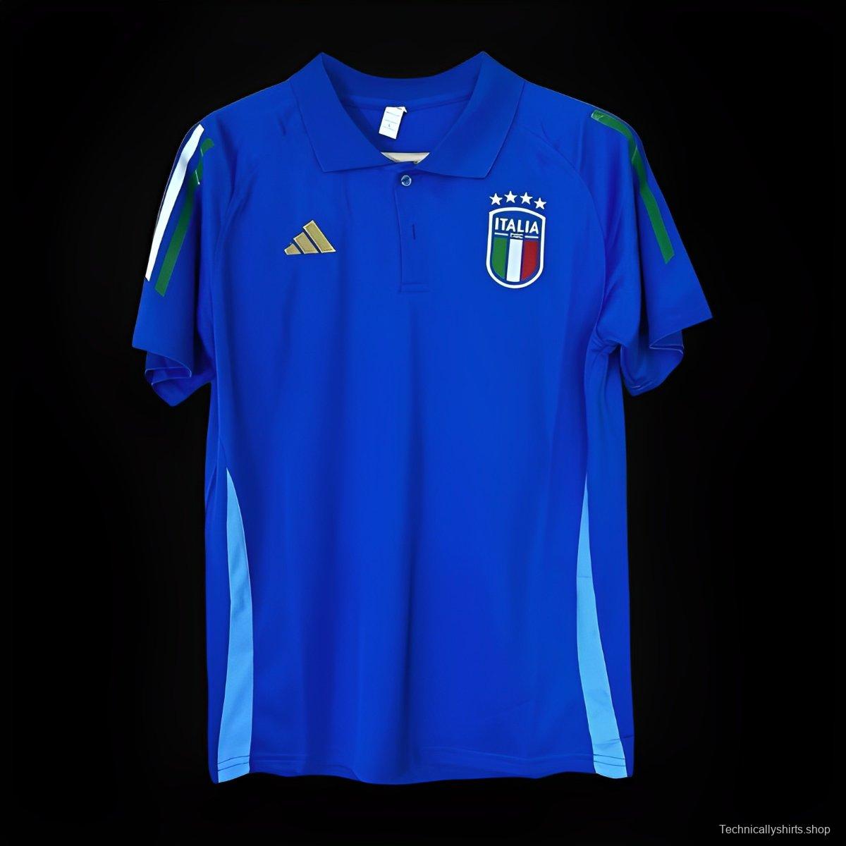 2024 Italy Home POLO Blue Jersey