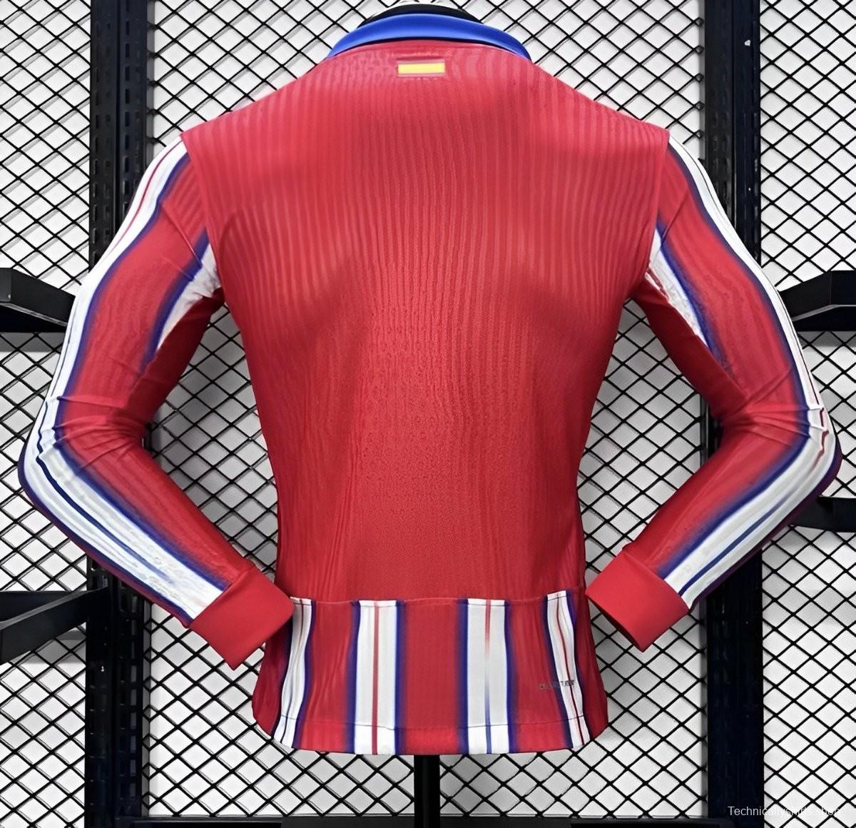 Player Version 24/25 Atletico Madrid Home Long Sleeve Jersey