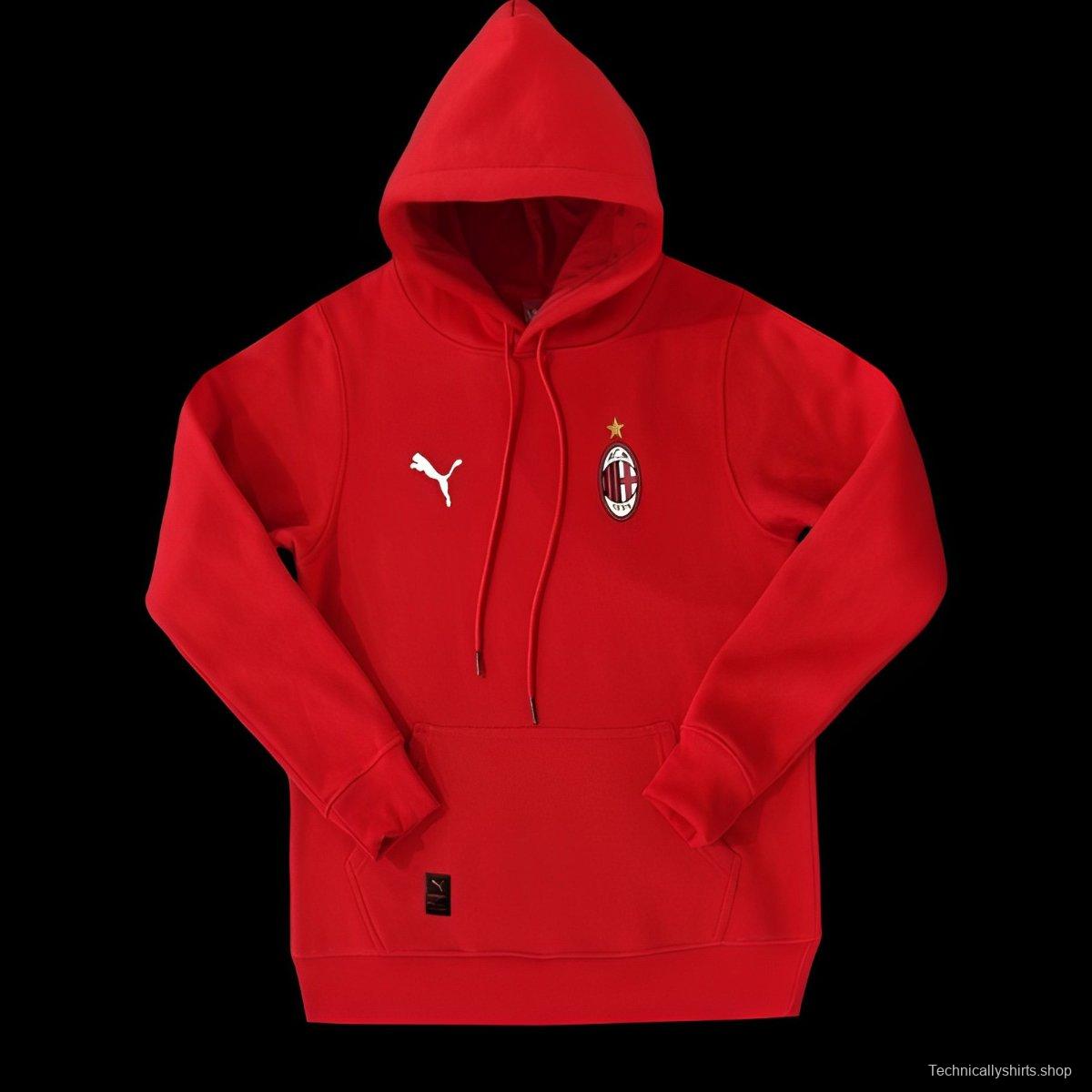 24/25 AC Milan Navy/Red/Black/Beige/Grey Hoodie WIth Black Badge