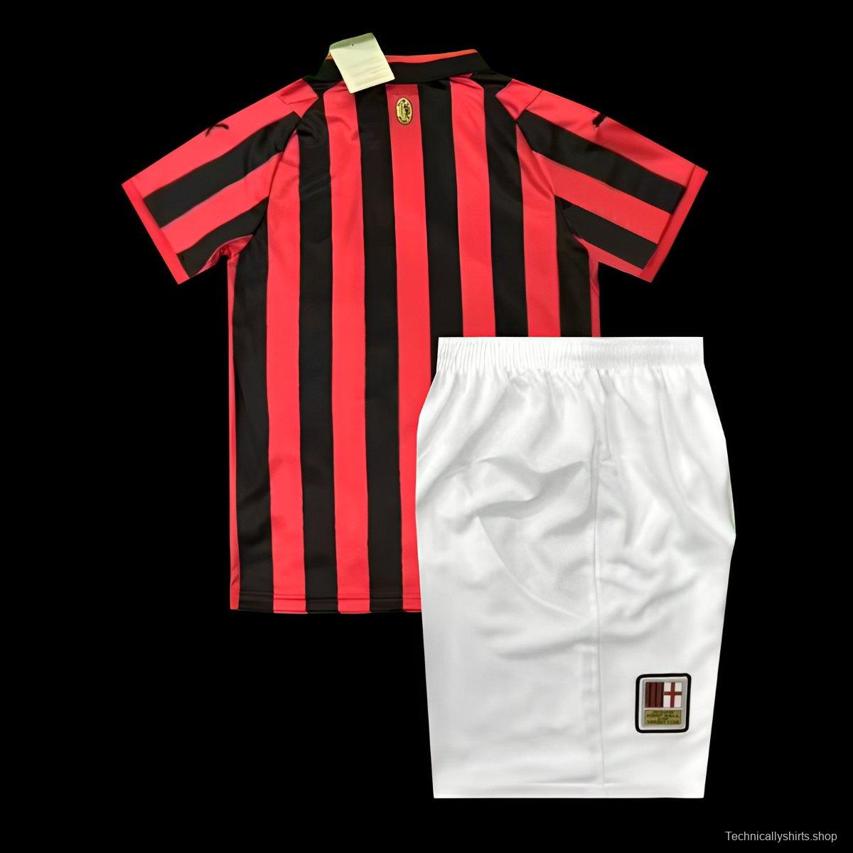 Kids 24/25 AC Milan Home 125Th Anniversary Jersey