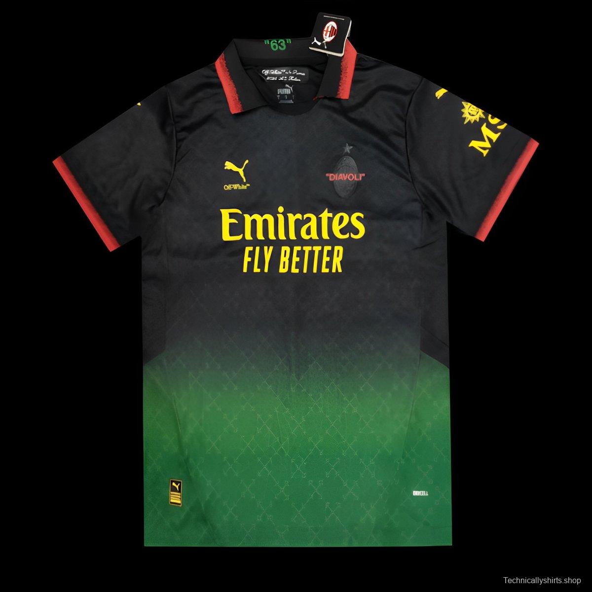 25/26 AC Milan x OFFWHITE Black Special Jersey