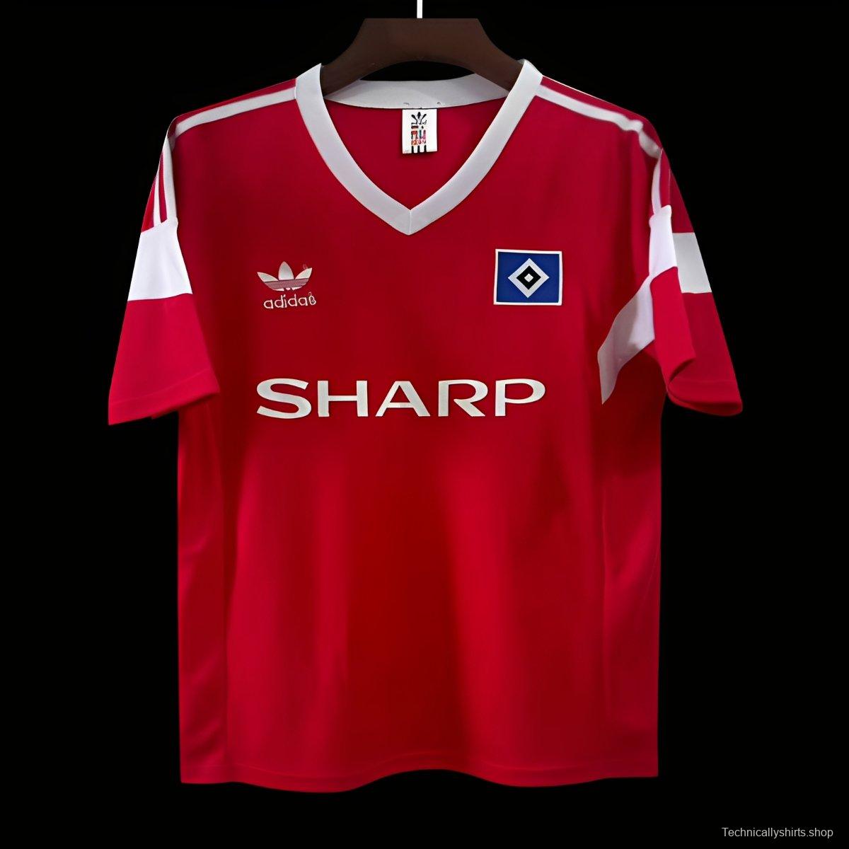 Retro 88/89 Hamburger SV Away Red Jersey