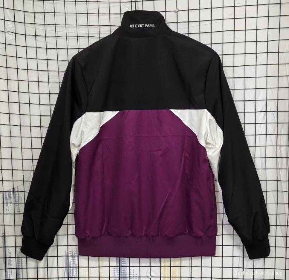 25/26 PSG Black/Purple Full Zipper Windbreaker