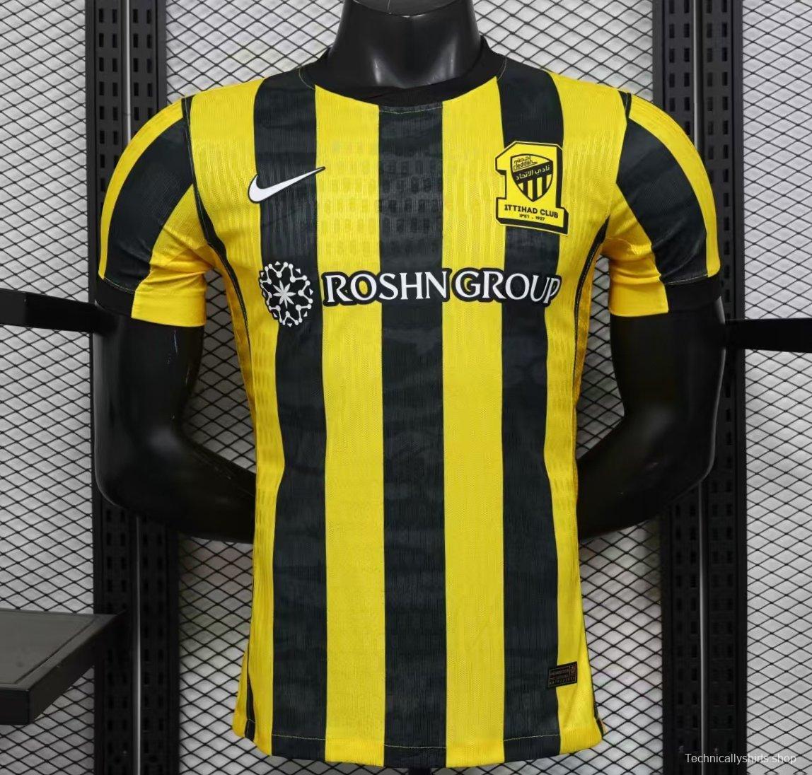 Player Version 25/26 Al Ittihad Home Jersey With New Sponsor