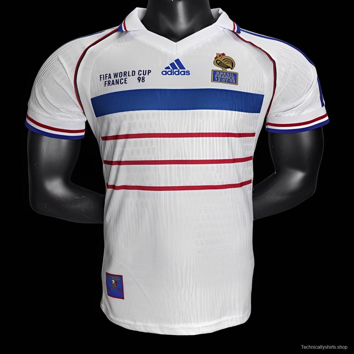 Player Version Retro 1998 France Away White Jersey