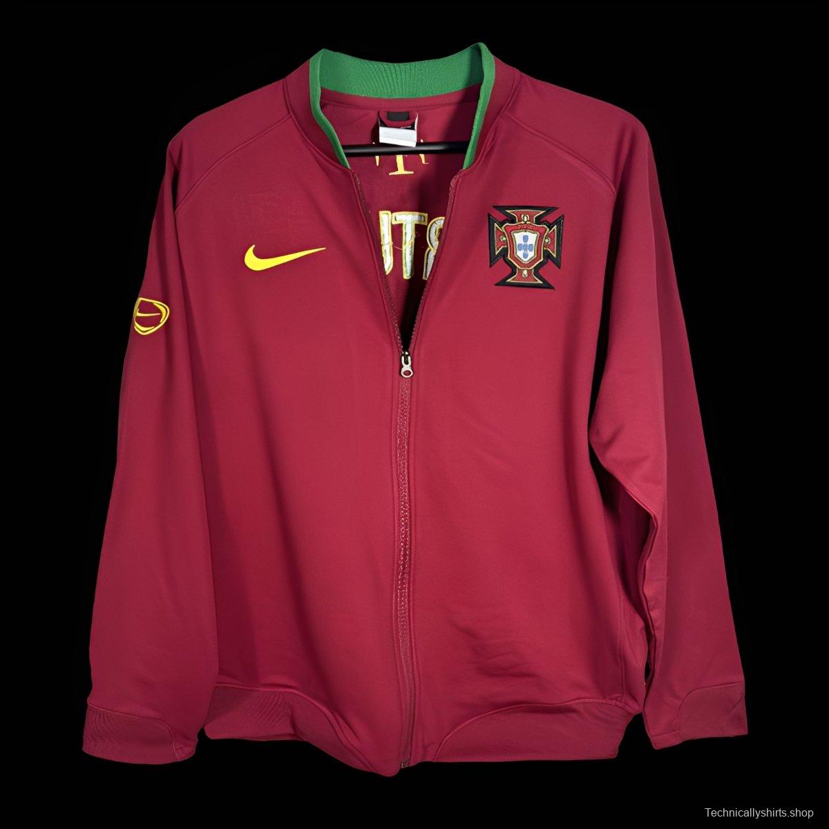 Retro 2006 Portugal Red Full Zipper Jacket