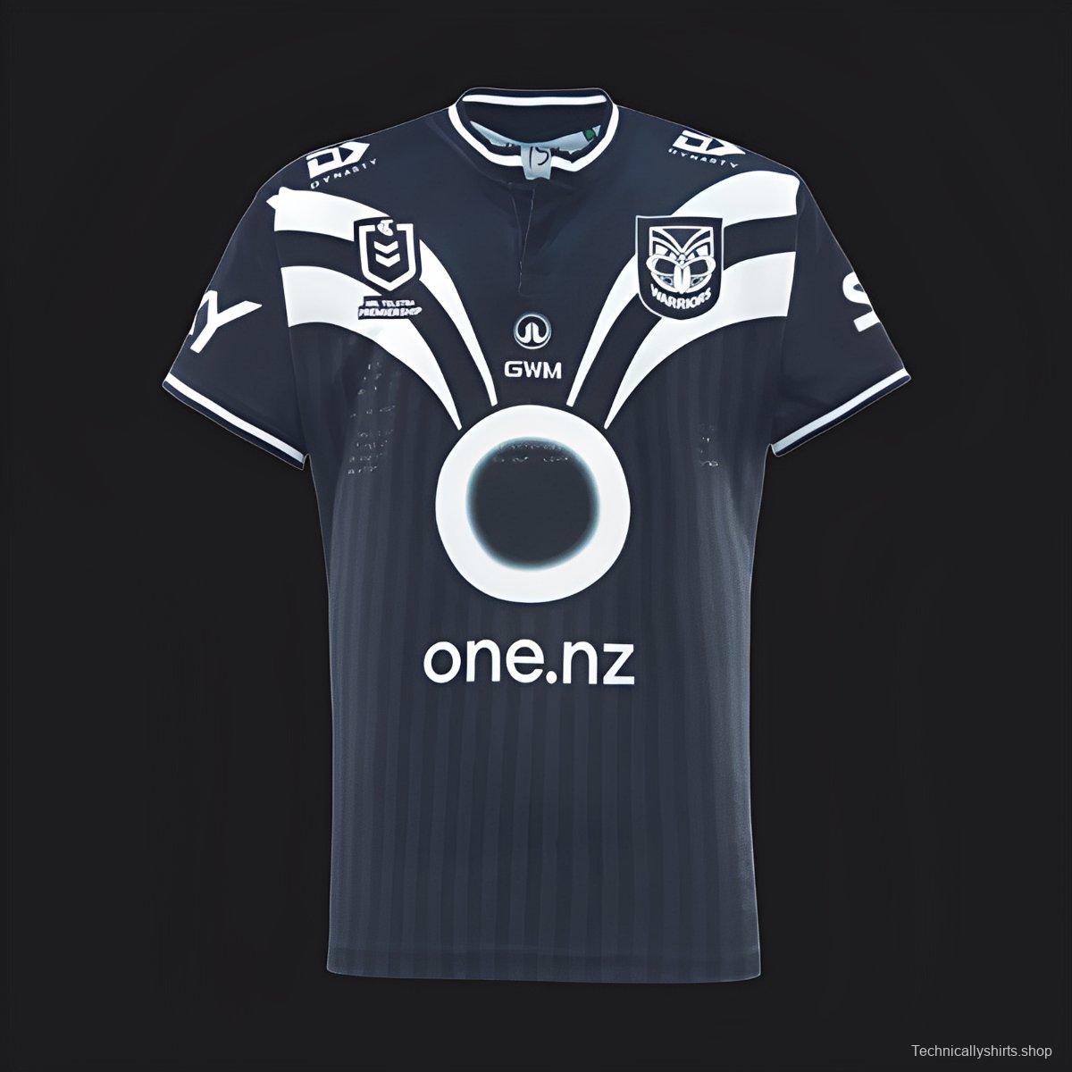 25/26 New Zealand Warriors Navy with White Diagonal Stripes Jersey