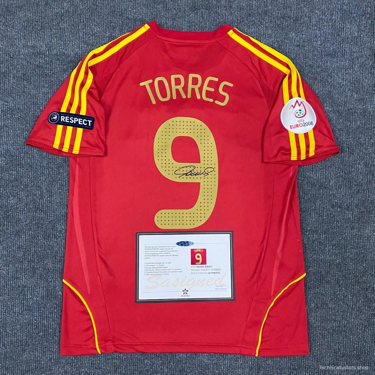 Torres Spain 2008 Euro Final Full Patch SIGNED