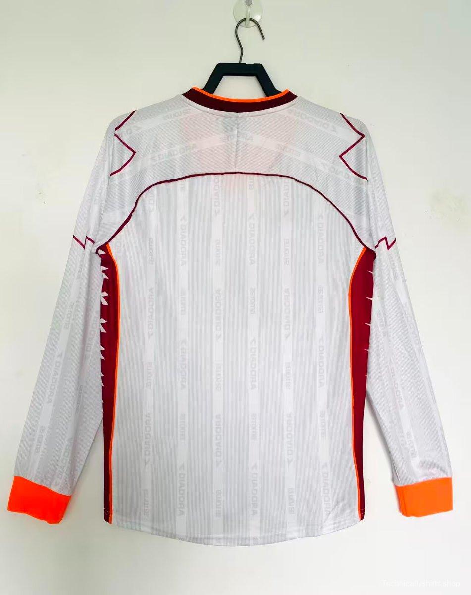 Retro 98/99 Roma Away White Long Sleeve Jersey
