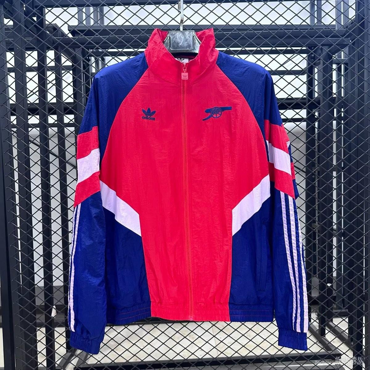 25/26 Arsenal Red/Blue Full Zipper Windbreaker