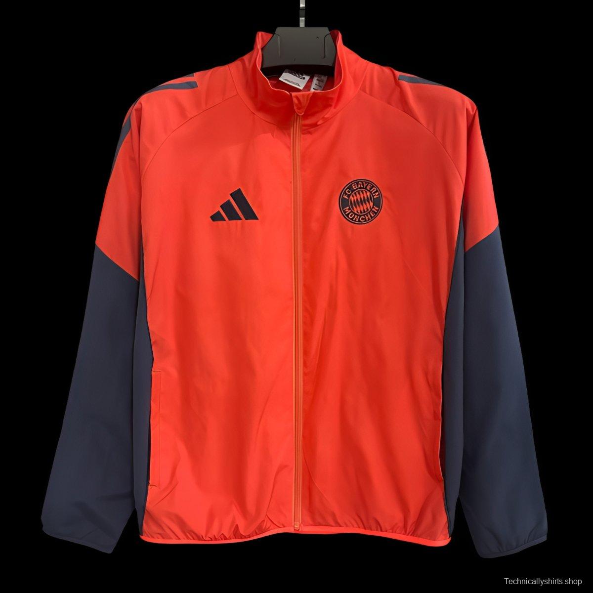 25/26 Bayern Munich Orange Full Zipper Windbreaker
