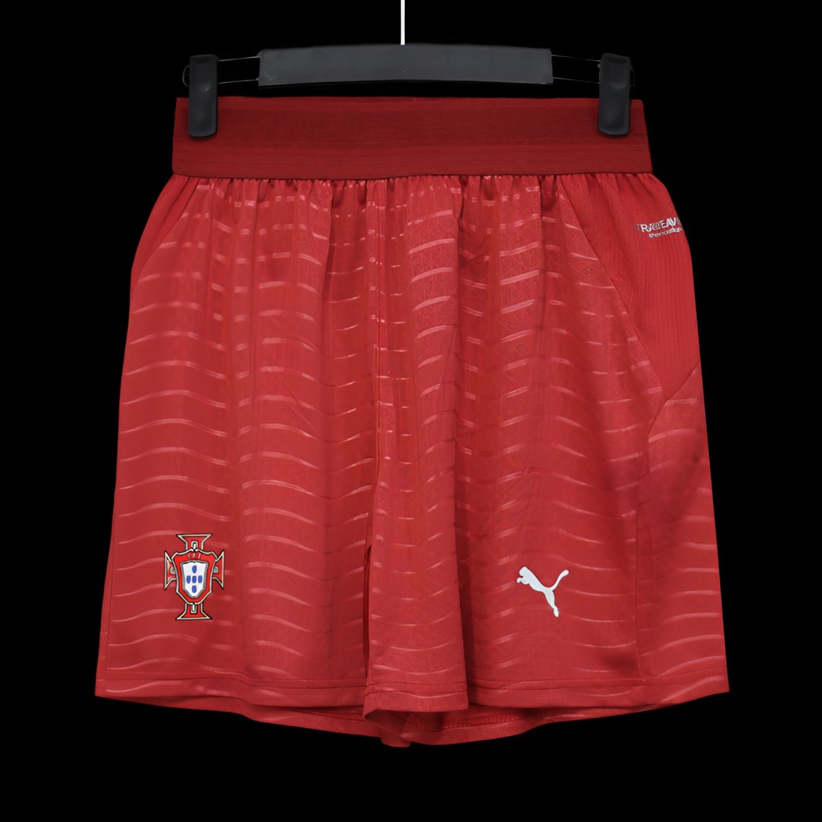2026 Player Version Portugal Red with Wave Pattern Shorts