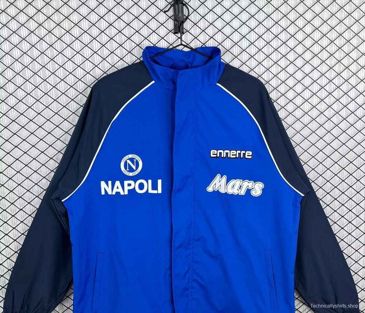 Retro 89/90 Napoli Blue/Black Full Zipper Windbreaker