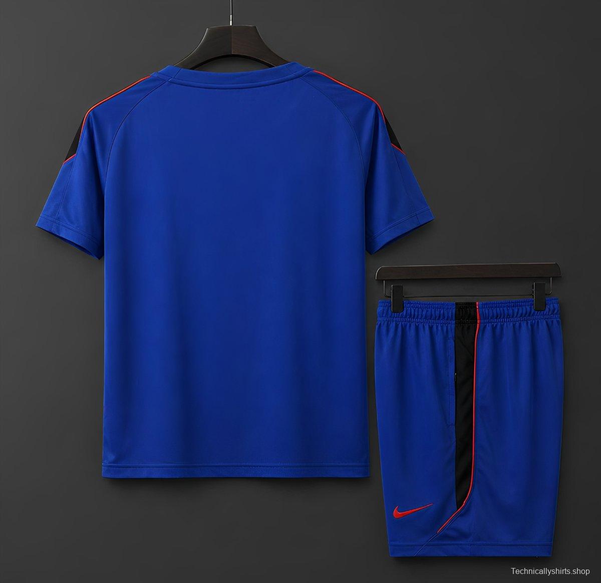 2026 Norway Away Training Blue/Red Jersey + Shorts Set
