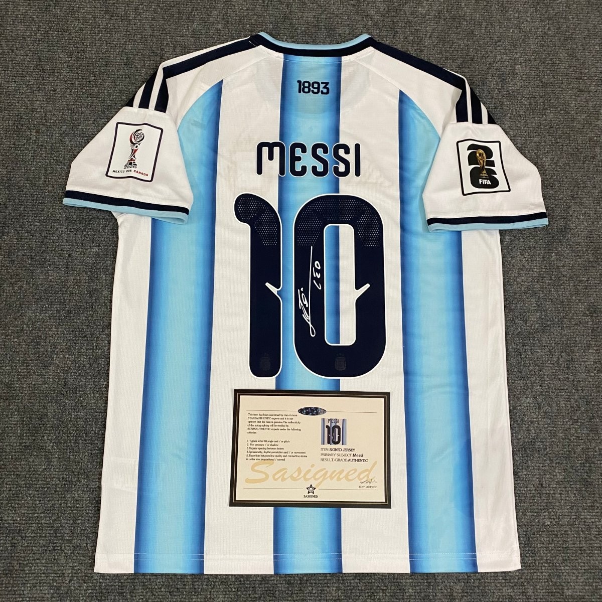 Lionel Messi 2026 Argentina World Cup Signed Shirt + Cert