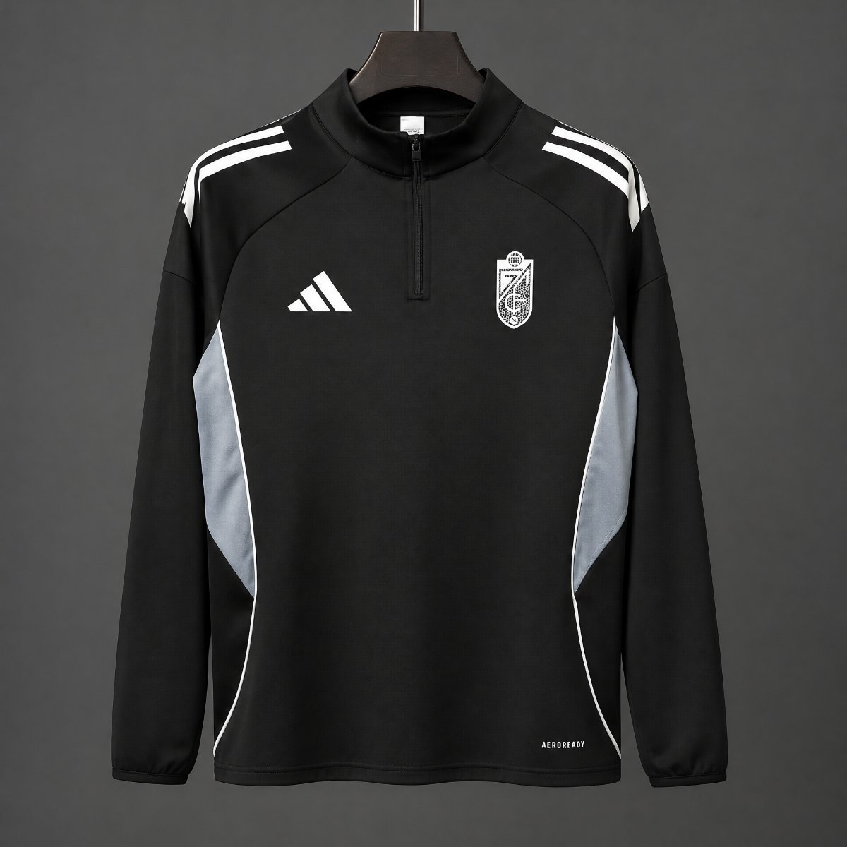 26/27 Granada Black  Long Sleeve Half-Zip Jersey