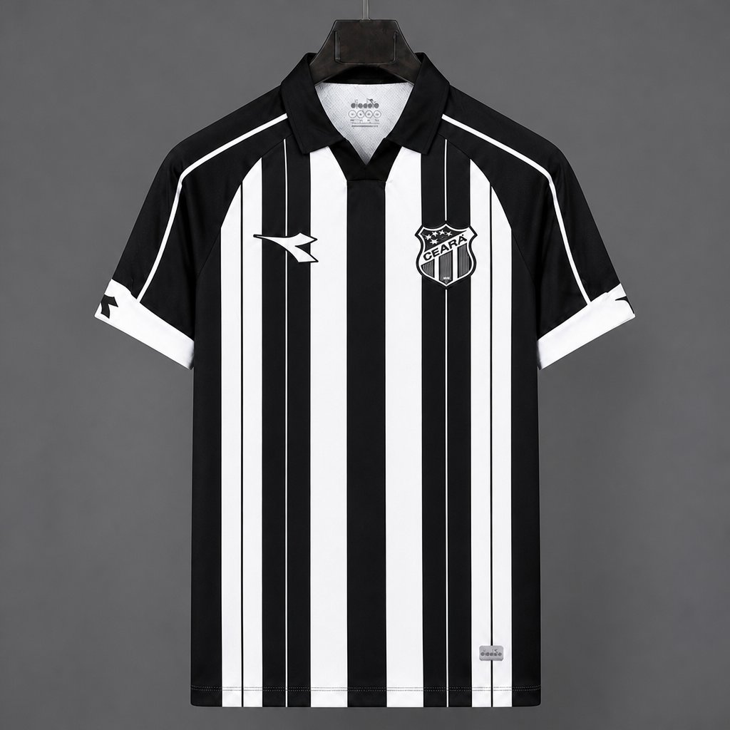 26/27 Ceara Home White Black Stripes Jersey