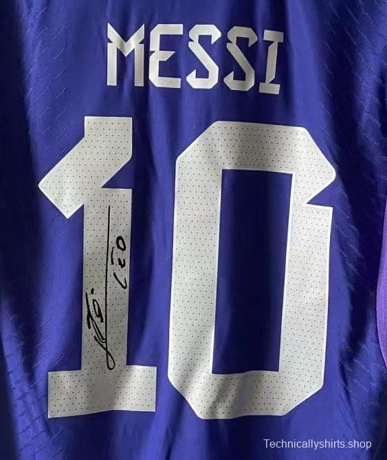 Argentina Messi 10 2022 SIGNED Away Shirt/Jersey + COA (LIONEL MESSI)