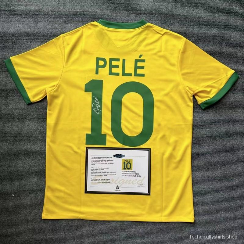 Pele Signature Shirt Brazil