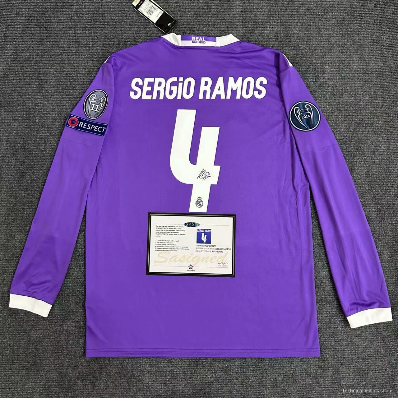 Sergio Ramos Purple Signed