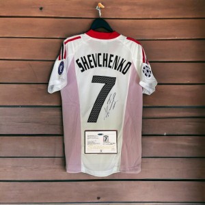 UCL Final AC Milan 2002/2003 Short-Sleeve Away Jersey - Shevchenko #7. SIGNED