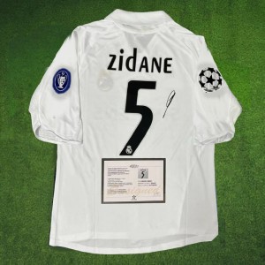 Zinedine Zidane SIGNED Real Madrid 2006 White Signature Shirt/Jersey + COA 05/06